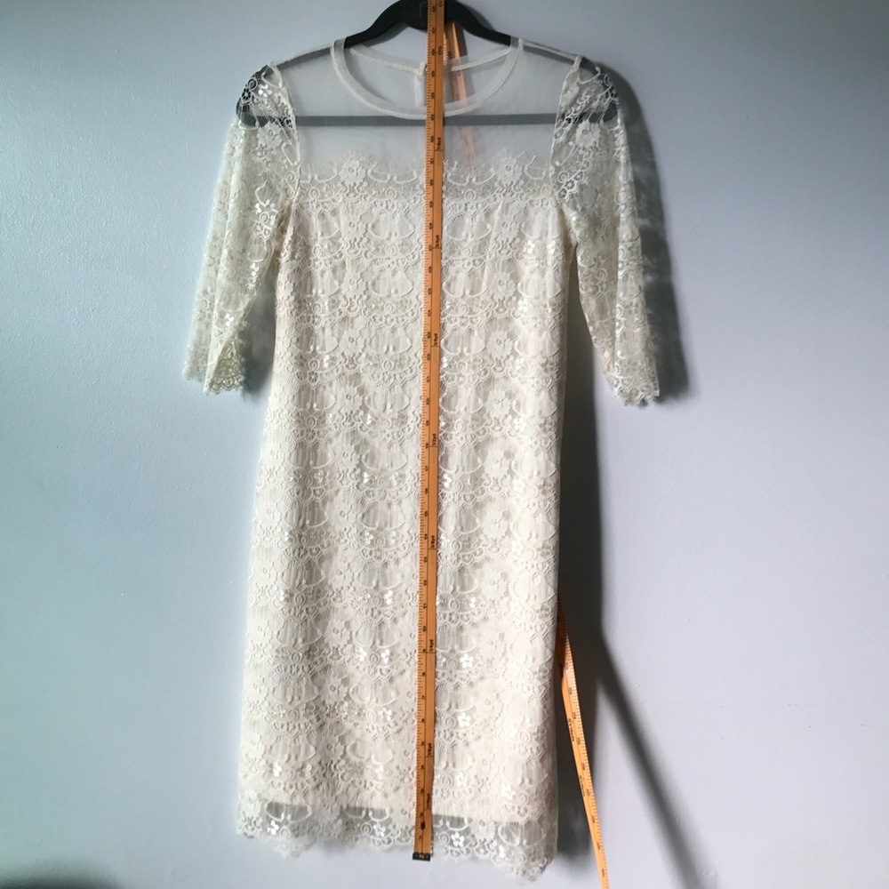 Cream lace dress, 3/4 length sleeve...worn once